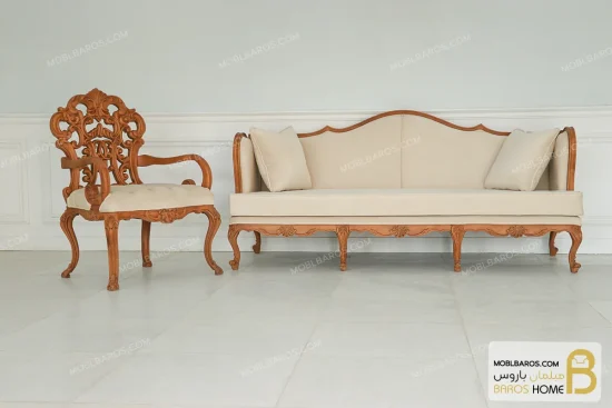 ست مبلمان نئوکلاسیک و سلطنتی ۱۰ نفره کینگ خرید مبل باروس 11 8