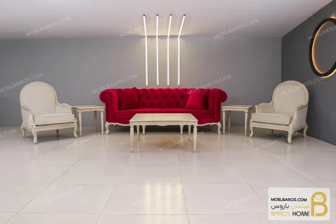 ست مبلمان کلاسیک ترکیبی مدل راشل پلاس و چستر کد ۵ خرید مبل باروس 11 9