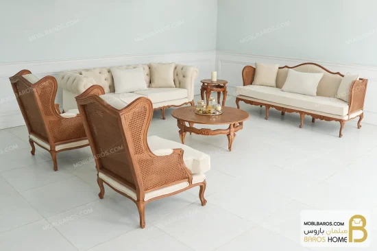 ست مبلمان کلاسیک و راحتی جورجیا چستر و کینگ خرید مبل باروس 11 1