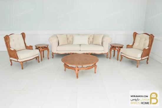 ست مبلمان کلاسیک و راحتی جورجیا چستر و کینگ خرید مبل باروس 11 4