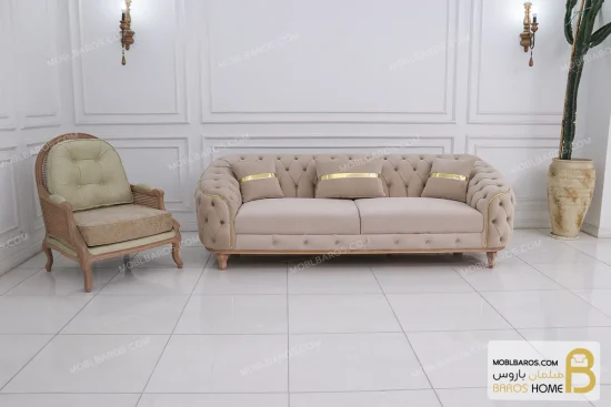 مبل راحتی و کلاسیک ترکیبی راشل پلاس و لیندا و روما خرید مبل باروس 11 7