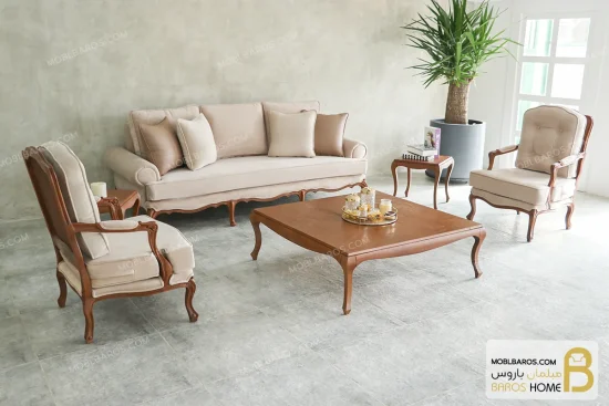 مبلمان کلاسیک ترکیب ژینو و تک فرانسوی 6
