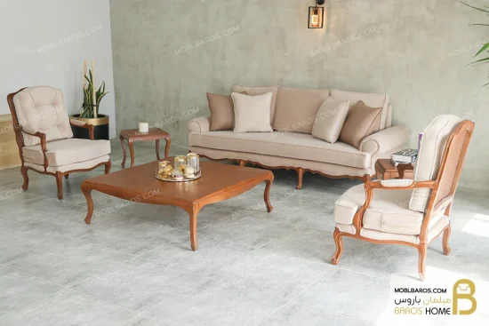 مبلمان کلاسیک ترکیب ژینو و تک فرانسوی 8