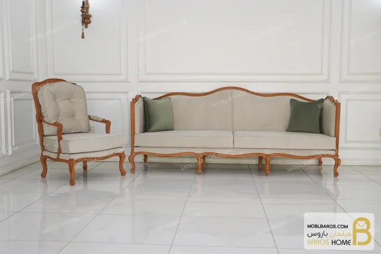 مبلمان ۸ نفره کلاسیک گندم و مبل جورجیا چستر خرید مبل باروس 11 1