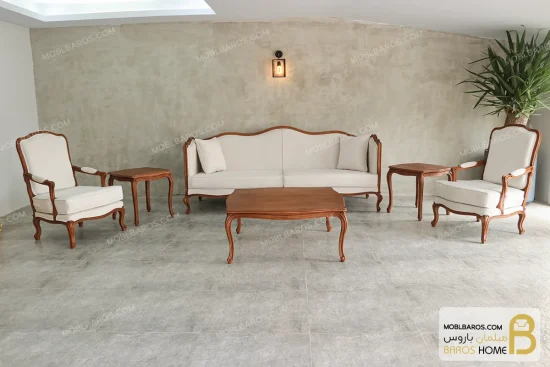 مبلمان ۸ نفره کلاسیک گندم و مبل جورجیا چستر خرید مبل باروس 1120 (5)