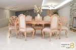 میز ناهارخوری کلاسیک منبتی کینگ کد ۳ خرید مبل باروس 11 5