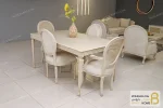 میز ناهارخوری کلاسیک و غذاخوری چوبی مدل لویی طرح گل کد۲ خرید مبل باروس 11 2