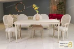 میز ناهارخوری کلاسیک و غذاخوری چوبی مدل لویی طرح گل کد۲ خرید مبل باروس 11 4