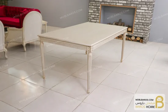 میز ناهارخوری کلاسیک و غذاخوری چوبی مدل لویی طرح گل کد۲ خرید مبل باروس 11 5