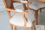 میز ناهارخوری کلاسیک چوبی ابزاری با صندلی راشل پایه سم آهویی کد ۲ خرید ناهارخوری باروس 86 (3)