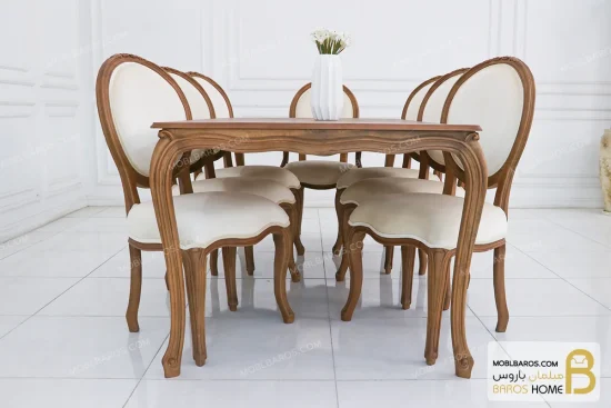 میز ناهارخوری کلاسیک چوبی لویی کد ۲ خرید مبل باروس 112 4