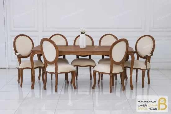 میز ناهارخوری کلاسیک چوبی لویی کد ۲ خرید مبل باروس 112 5
