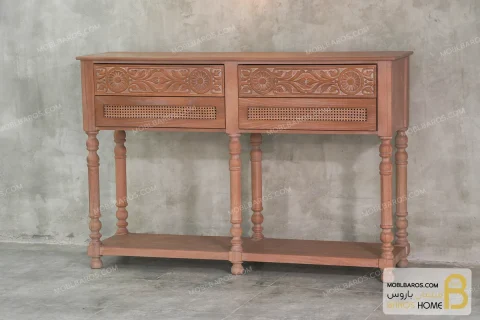 کنسول چوبی منبتی کلاسیک جدید مدل افرا کد ۲ خرید مبل باروس 11 3
