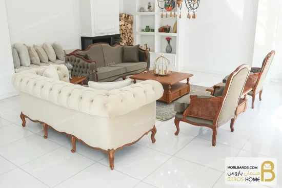 مبل لوکس کلاسیک ابزاری ساده و جورجیا و مبل فرانسوی خرید مبل باروس 11 10