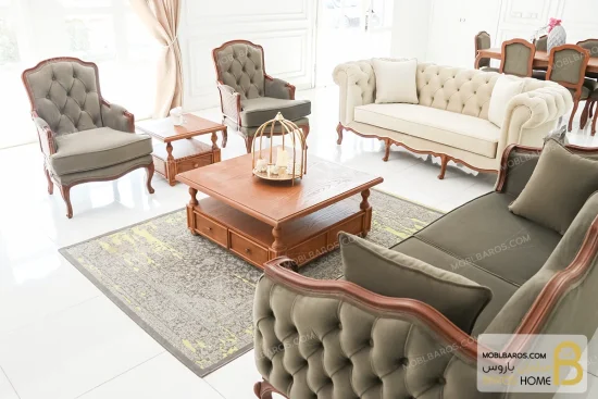 مبل لوکس کلاسیک ابزاری ساده و جورجیا و مبل فرانسوی خرید مبل باروس 11 9
