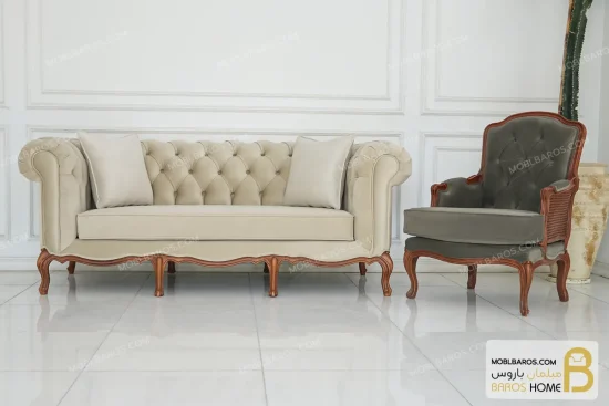 مبل لوکس کلاسیک ابزاری ساده و جورجیا و مبل فرانسوی خرید مبل باروس 111