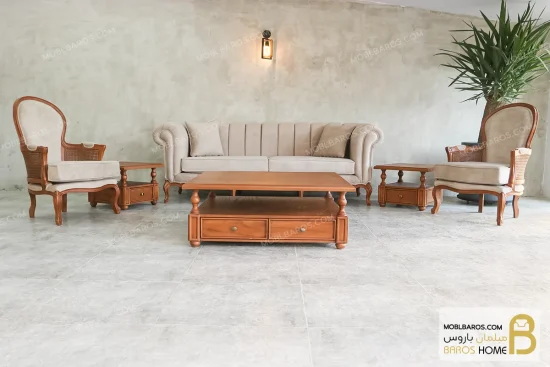 مبل کلاسیک ساده و راحتی ۷ نفره جورجیا و چستر و روما پلاس خرید مبل باروس 112 2