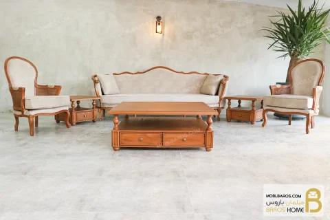 مبل کلاسیک ساده و راحتی ۷ نفره جورجیا و چستر و روما پلاس خرید مبل باروس 112 3