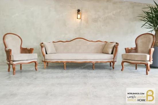 مبل کلاسیک ساده و راحتی ۷ نفره جورجیا و چستر و روما پلاس خرید مبل باروس 112 4