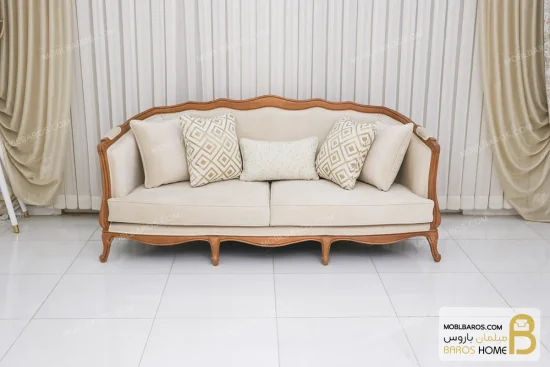 مبل کلاسیک ساده و ظریف ۷ نفره فرانسوی راشل و پیکو خرید مبل باروس 11 5