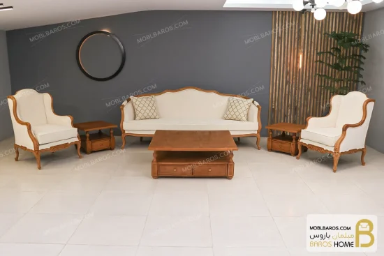 مبل کلاسیک و چوبی ۷ نفره راشل پلاس و مبل روتی خرید مبل باروس 112 5
