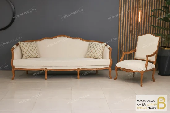 مبل کلاسیک و چوبی ۷ نفره راشل پلاس و مبل روتی خرید مبل باروس 112 7