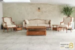 مبل کلاسیک ۷ نفره ابزاری پاسنگ ایتالیایی و تک کویین خرید مبل باروس 1120 3