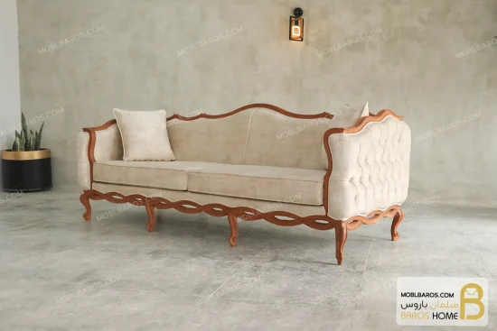 مبل کلاسیک ۷ نفره ابزاری پاسنگ ایتالیایی و تک کویین خرید مبل باروس 1120 6