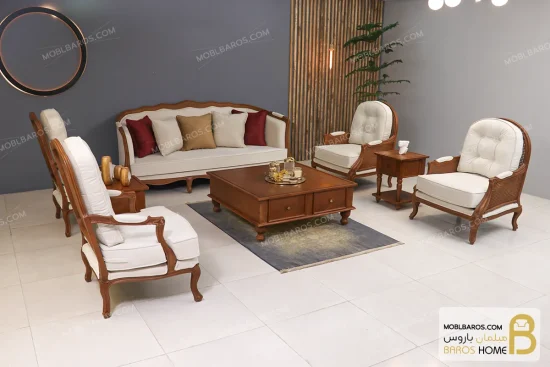 مبل کلاسیک ۷ نفره راشل و مبل فرانسوی خرید مبل باروس 112 1
