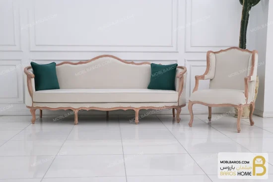 مبلمان نئوکلاسیک جورجیا کلاسیک و مبل کویین ابزاری خرید مبل باروس 1123 8