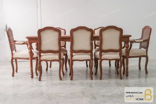 میز ناهارخوری کلاسیک روتی با صندلی فرانسوی خرید مبل باروس 1101 (3)
