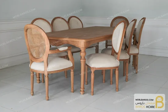 میزناهارخوری روتی با صندلی راشل پایه لویی کد ۳ خرید ناهارخوری باروس 9+ (2)
