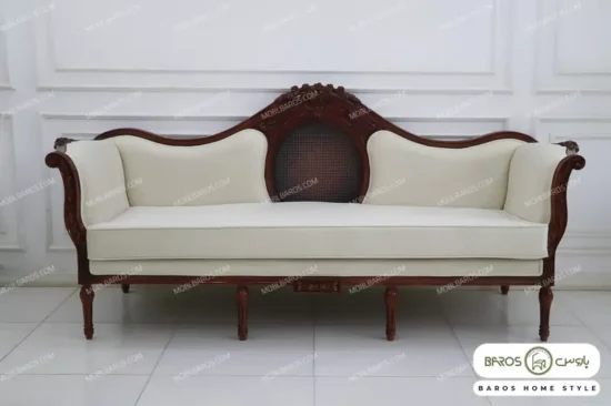 کاناپه ۳ نفره کلاسیک چوبی جدید مصری باروس01 (2)