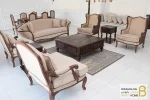 ست مبلمان نئوکلاسیک لورنزو تایپ A و مبل تک نفره کویین خرید مبل باروس 1120 (2)