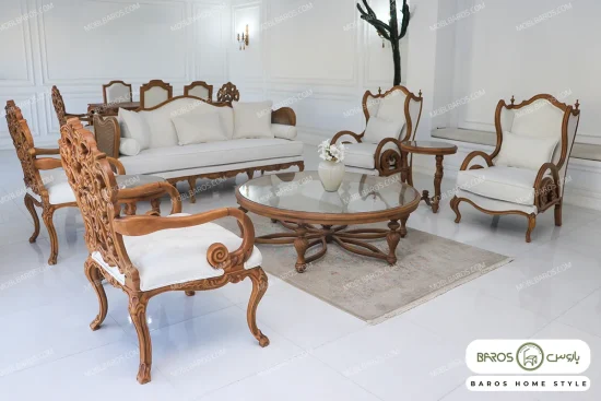 ست مبلمان ۷ نفره کلاسیک خاص و شیک کینگ کد ۴ خرید باروس 659 (2)