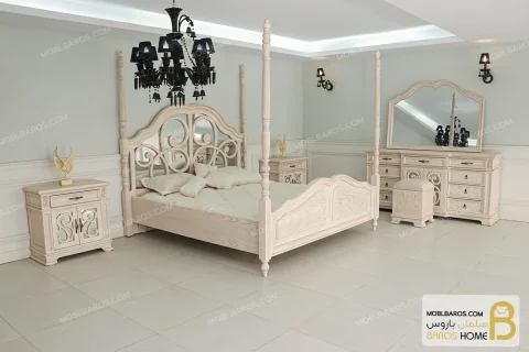 سرویس خواب دو نفره آینه کاری شده ونوس کد ۵ خرید مبل باروس 1121 (5)