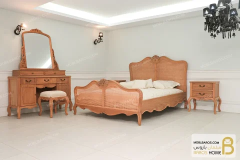 سرویس خواب چوبی راشل با آینه برلیان کد ۱۲ خرید مبل باروس 14 (1)