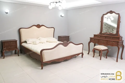 سرویس خواب چوبی کلاسیک و مینیمال مدل راشل کد ۱۳ خرید سرویس خواب راشل 142 (1)