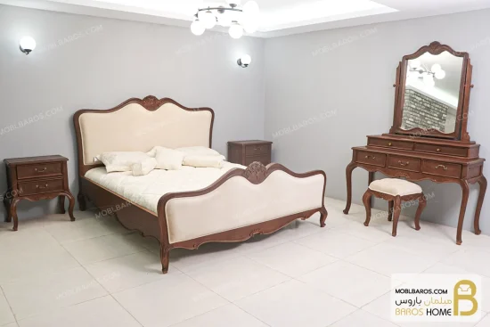 سرویس خواب چوبی کلاسیک و مینیمال مدل راشل کد ۱۳ خرید سرویس خواب راشل 142 (1)
