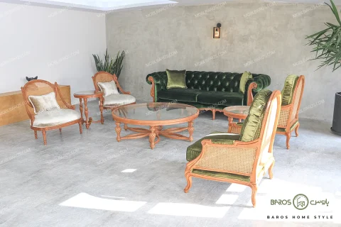 مبل کلاسیک و جدید ۷ نفره کاجی روما و نیکا خرید مبل باروس 1011 (10)