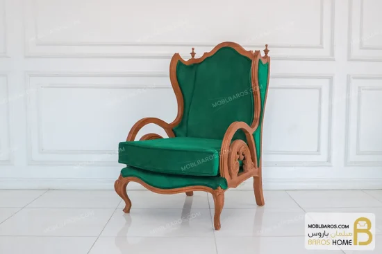 مبل کلاسیک و جدید ۷ نفره کاجی روما و کینگ خرید مبل باروس 110 (2)