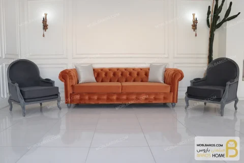 مبل کلاسیک و راحتی راشل پلاس و چستر دسته پی خرید مبل باروس 110 (6)