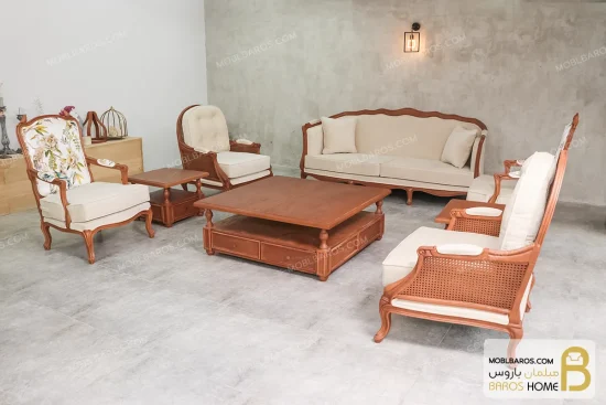 مبل کلاسیک ۷ نفره راشل و مبل فرانسوی کد ۲ خرید مبل باروس 1101 (6)