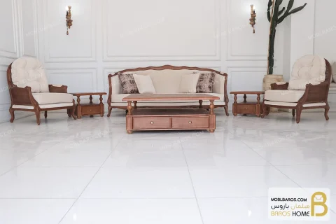 مبل کلاسیک ۸ نفره معروف راشل و مبل تک نفره روما خرید مبل باروس 11123 (1)