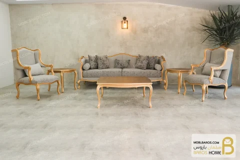 مبل ۱۰ نفره نئوکلاسیک ابزاری کویین و صندلی فرانسوی خرید مبل باروس 11 (2)