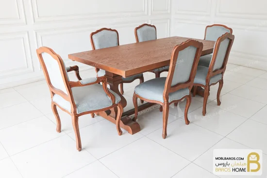 میز ناهارخوری چوبی کلاسیک مدل دکورا کد ۳ خرید مبل باروس 14 (2)