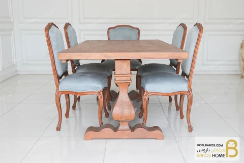 میز ناهارخوری چوبی کلاسیک مدل دکورا کد ۳ خرید مبل باروس 14 (3)