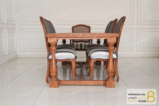 میز ناهارخوری ۴ نفره تا ۸ نفره کلاسیک مدل راشل کد ۸ خرید مبل باروس (3)