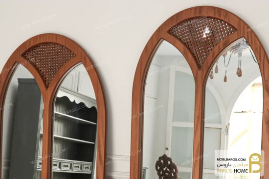 میز کنسول چوبی الیشه با آینه کد ۲ خرید مبل باروس 121 (1)