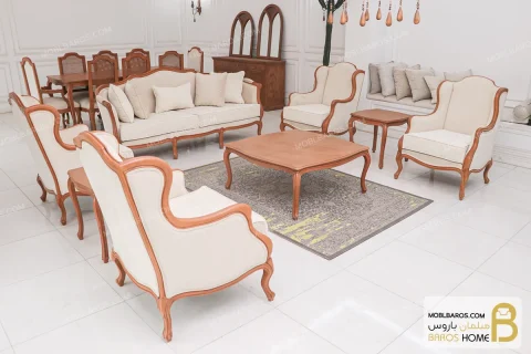 ست مبلمان ترکیبی کلاسیک رومینا و راشل کد۲ـ خرید مبل باروس ـ1011 (1)